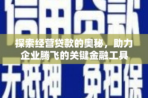 贵州探索经营贷款的奥秘，助力企业腾飞的关键金融工具