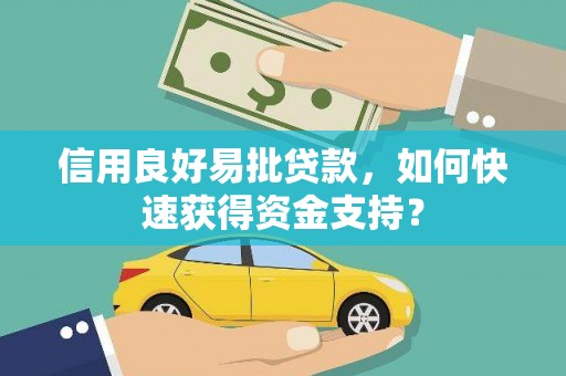 贵州信用良好易批贷款，如何快速获得资金支持？