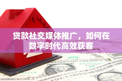贵州贷款社交媒体推广，如何在数字时代高效获客