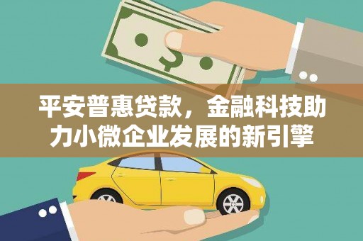 贵州平安普惠贷款，金融科技助力小微企业发展的新引擎