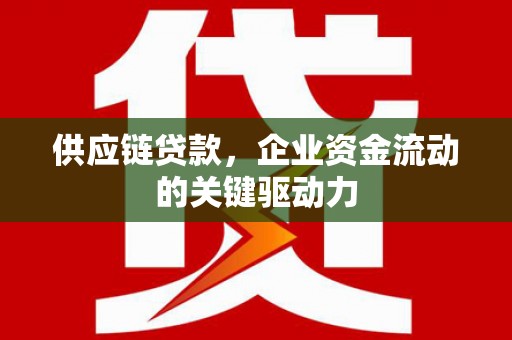贵州供应链贷款，企业资金流动的关键驱动力