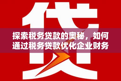 贵州探索税务贷款的奥秘，如何通过税务贷款优化企业财务