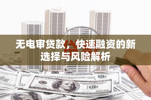 贵州无电审贷款，快速融资的新选择与风险解析