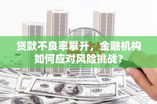 贵州贷款不良率攀升，金融机构如何应对风险挑战？