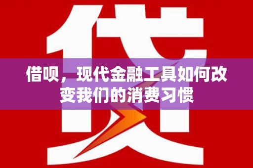 贵州借呗，现代金融工具如何改变我们的消费习惯