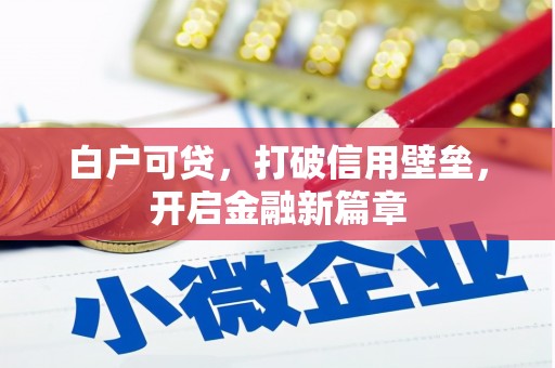 贵州白户可贷，打破信用壁垒，开启金融新篇章