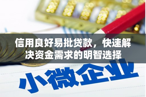 贵州信用良好易批贷款，快速解决资金需求的明智选择