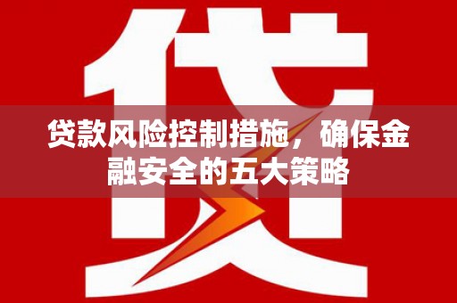 贵州贷款风险控制措施，确保金融安全的五大策略