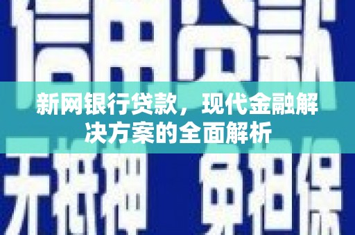 贵州新网银行贷款，现代金融解决方案的全面解析