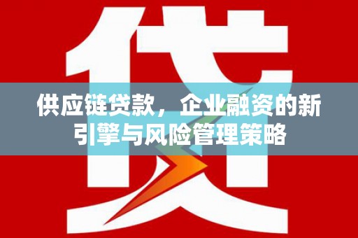贵州供应链贷款，企业融资的新引擎与风险管理策略