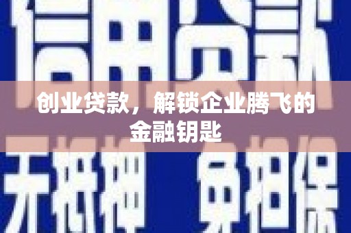 贵州创业贷款，解锁企业腾飞的金融钥匙